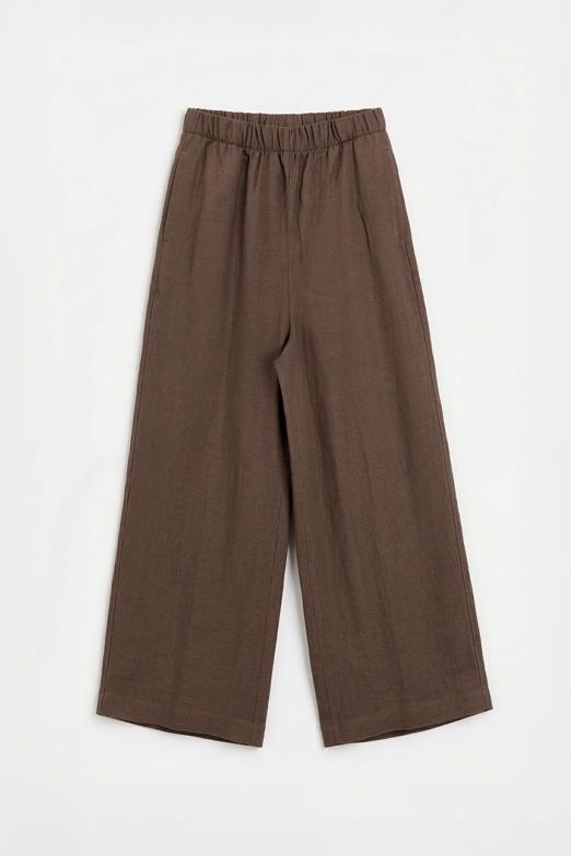 Bayan  Keten Karışım Oversize Pantolon