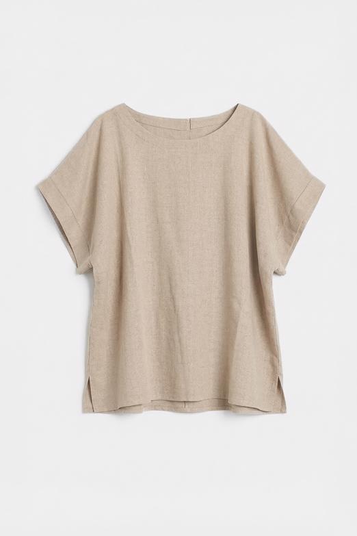 Bayan  Keten Karışım Oversize Bluz