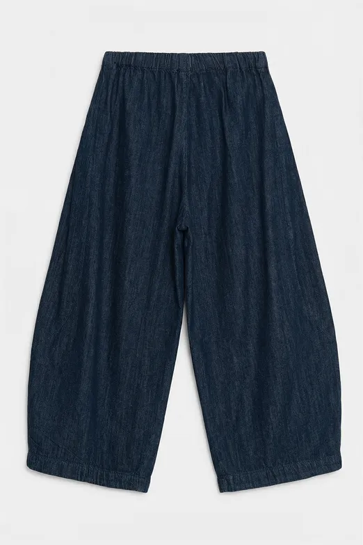 Bayan Lacivert Şalvar Denim Pantolon - BSL