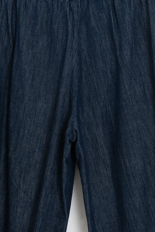 Bayan Lacivert Şalvar Denim Pantolon - BSL