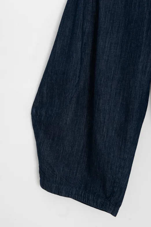 Bayan Lacivert Şalvar Denim Pantolon - BSL