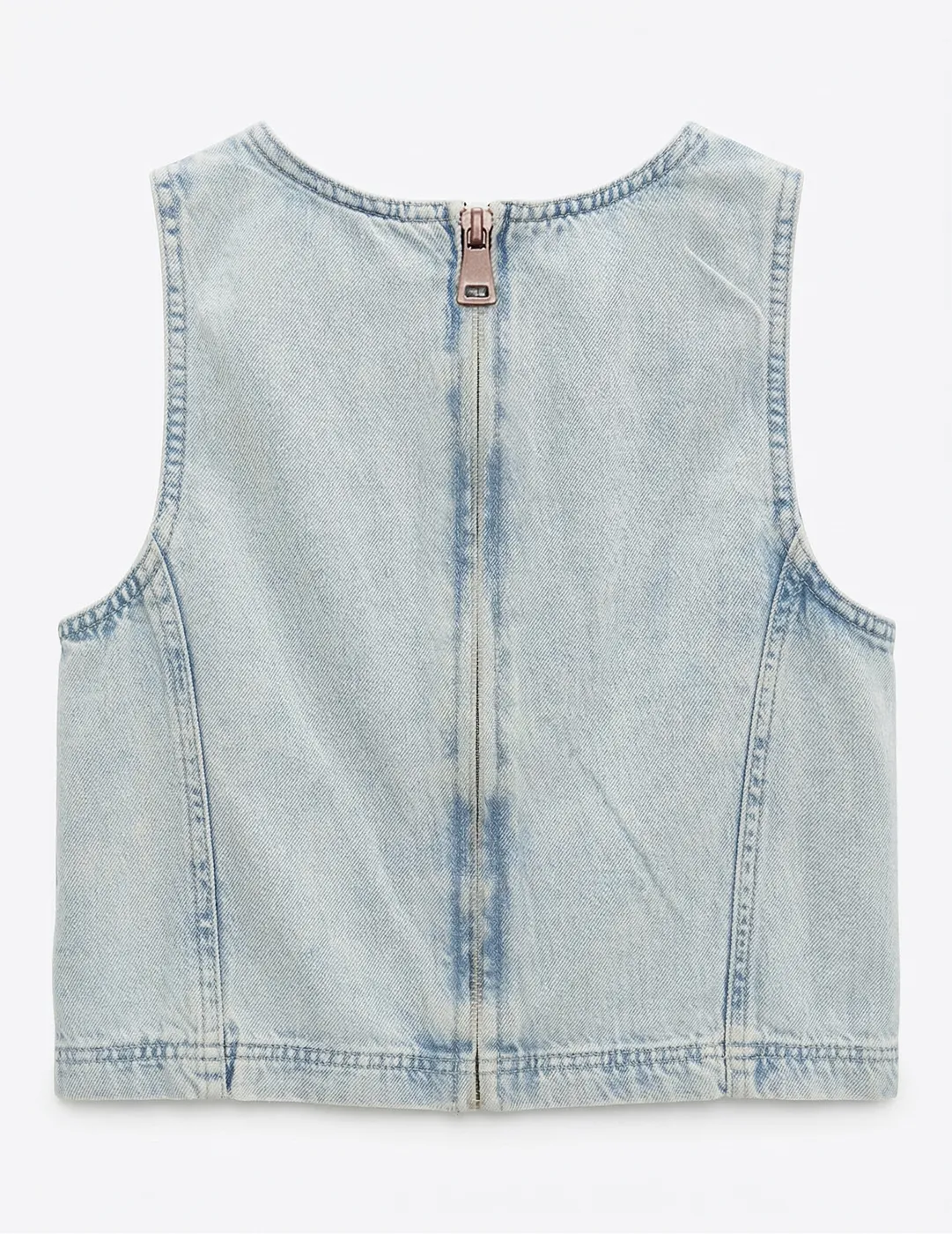 Bayan Mavi Kolsuz Denim Bluz