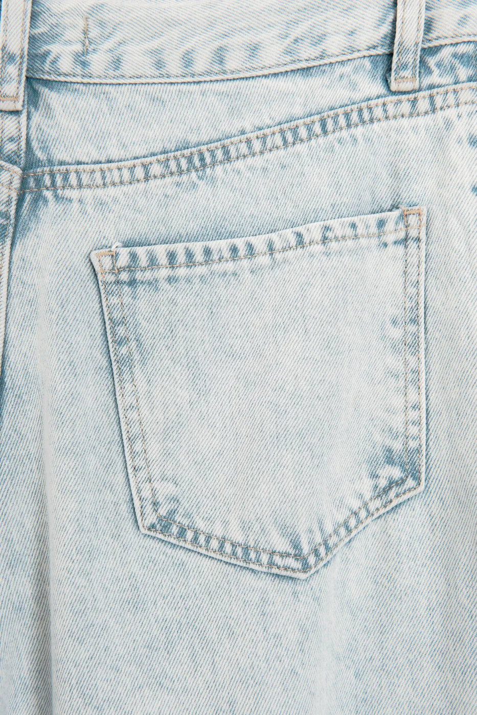 Bayan Mavi Bağcıklı Bol Denim Pantolon