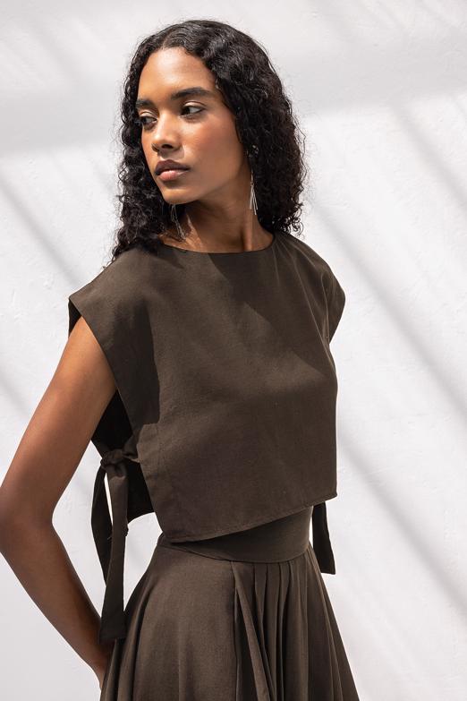 Bayan  Yan Bağlama Detaylı Bluz