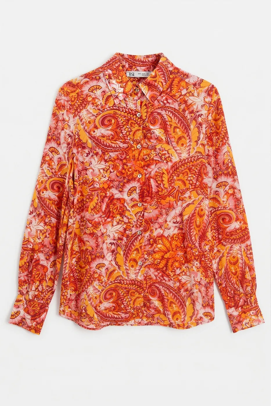 Bayan Oranj Desenli Gömlek