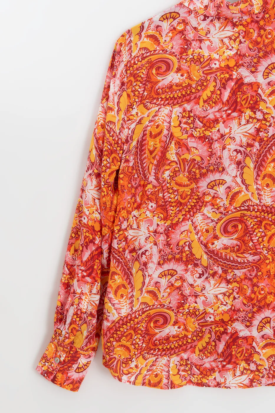 Bayan Oranj Desenli Gömlek