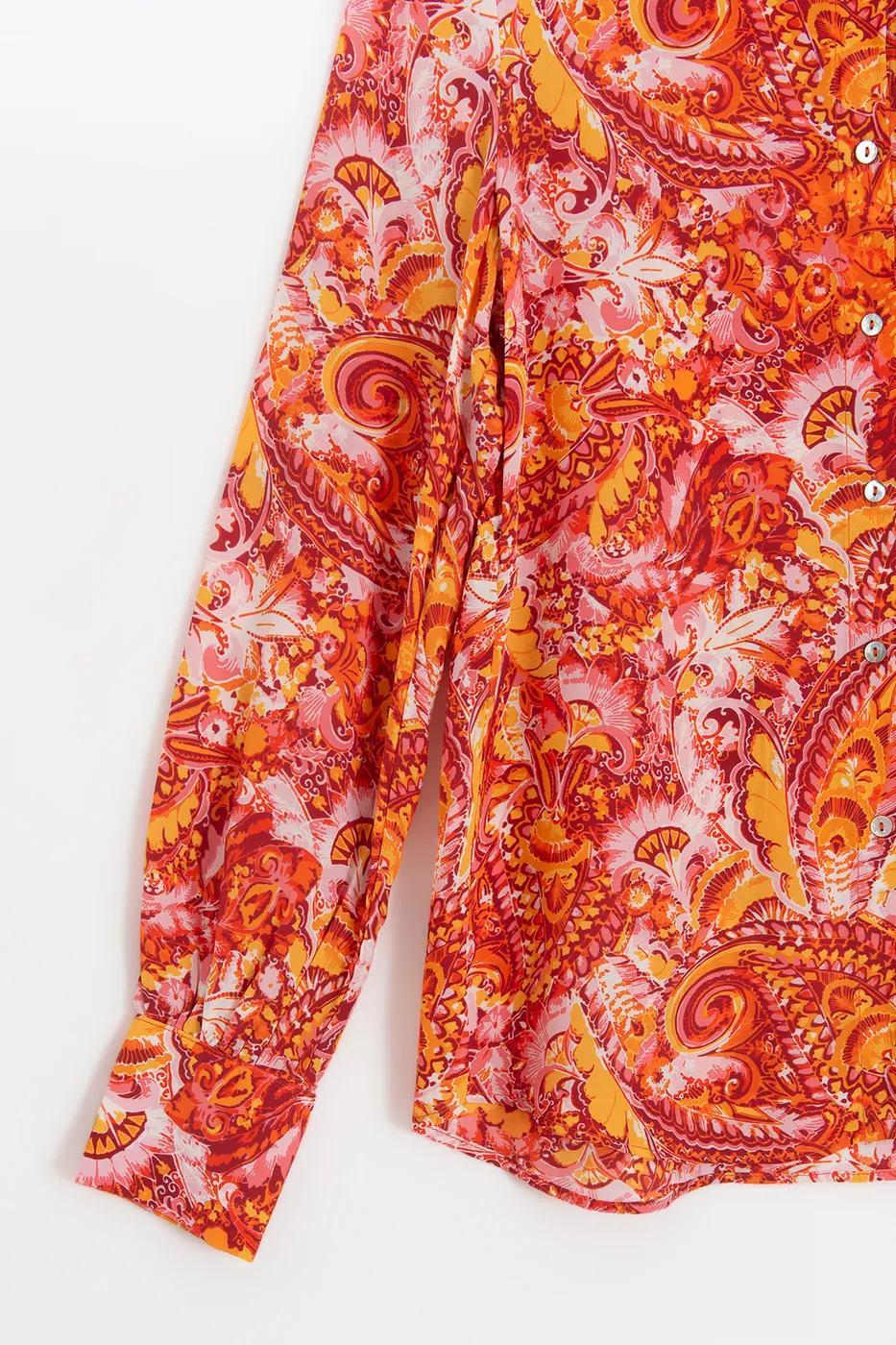 Bayan Oranj Desenli Gömlek