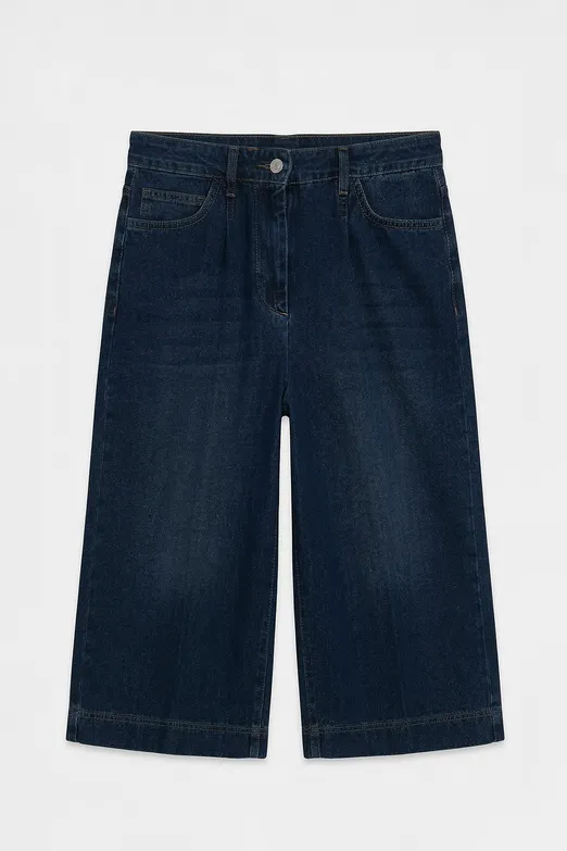 Bayan Mavi Culotte Denim Pantolon - BSL