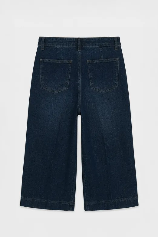 Bayan Mavi Culotte Denim Pantolon - BSL