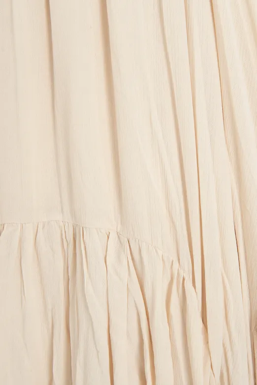 Bayan Bej Mendil Etek Detaylı Midi Etek - BSL