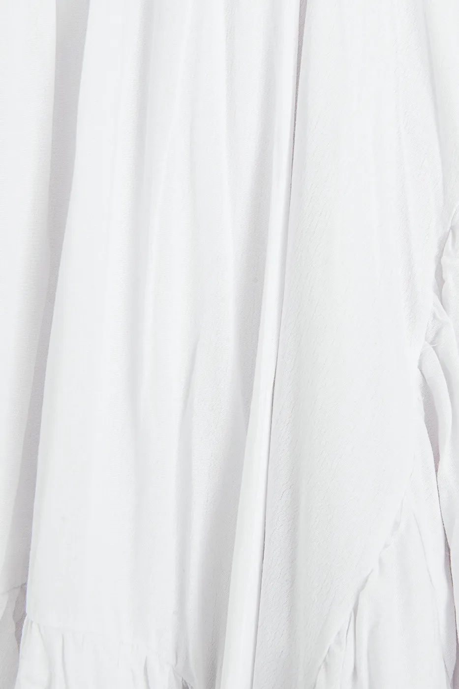 Bayan Beyaz Mendil Etek Detaylı Midi Etek