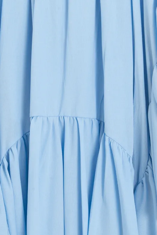 Bayan Mavi Mendil Etek Detaylı Midi Etek - BSL