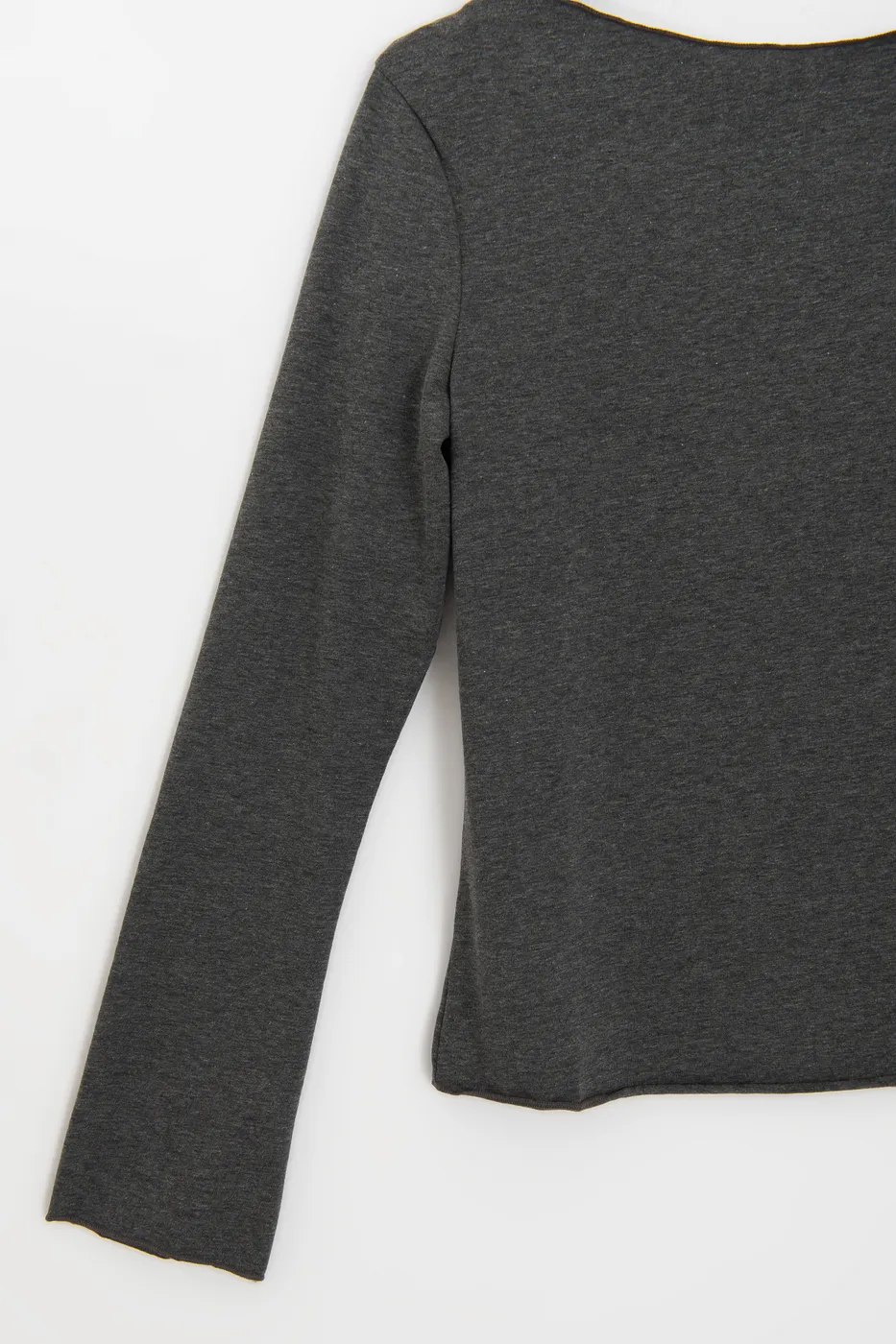 Bayan Antrasit Kayık Yakalı Top