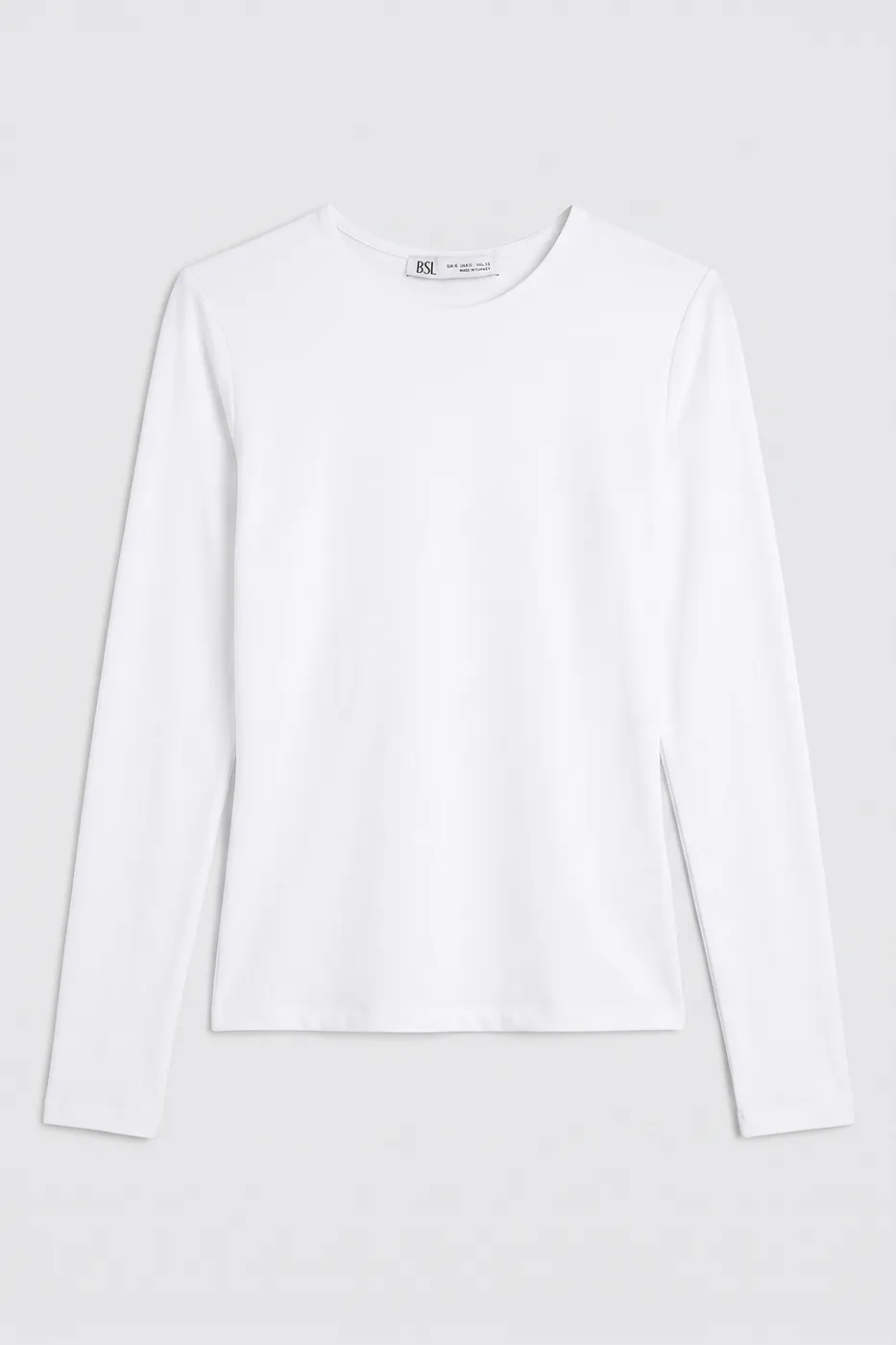 Bayan Beyaz Uzun Kollu Basic Top