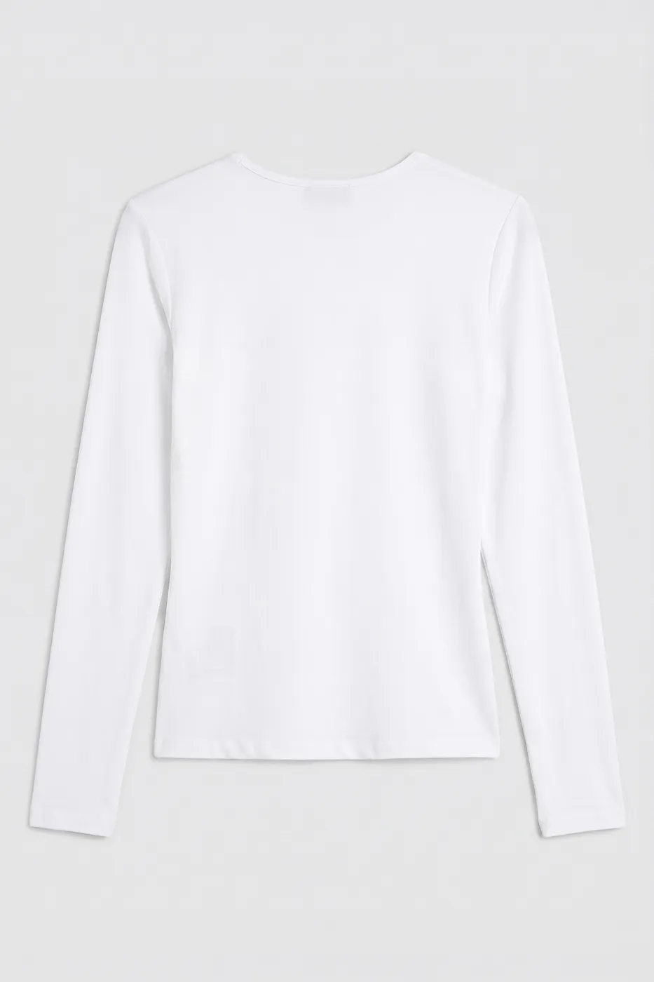 Bayan Beyaz Uzun Kollu Basic Top