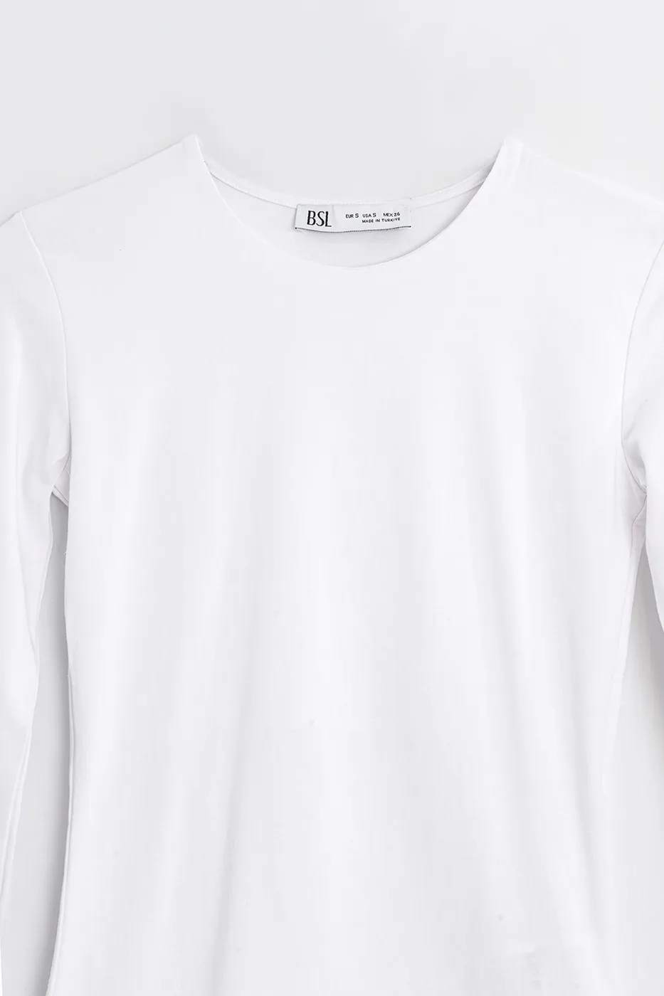 Bayan Beyaz Uzun Kollu Basic Top