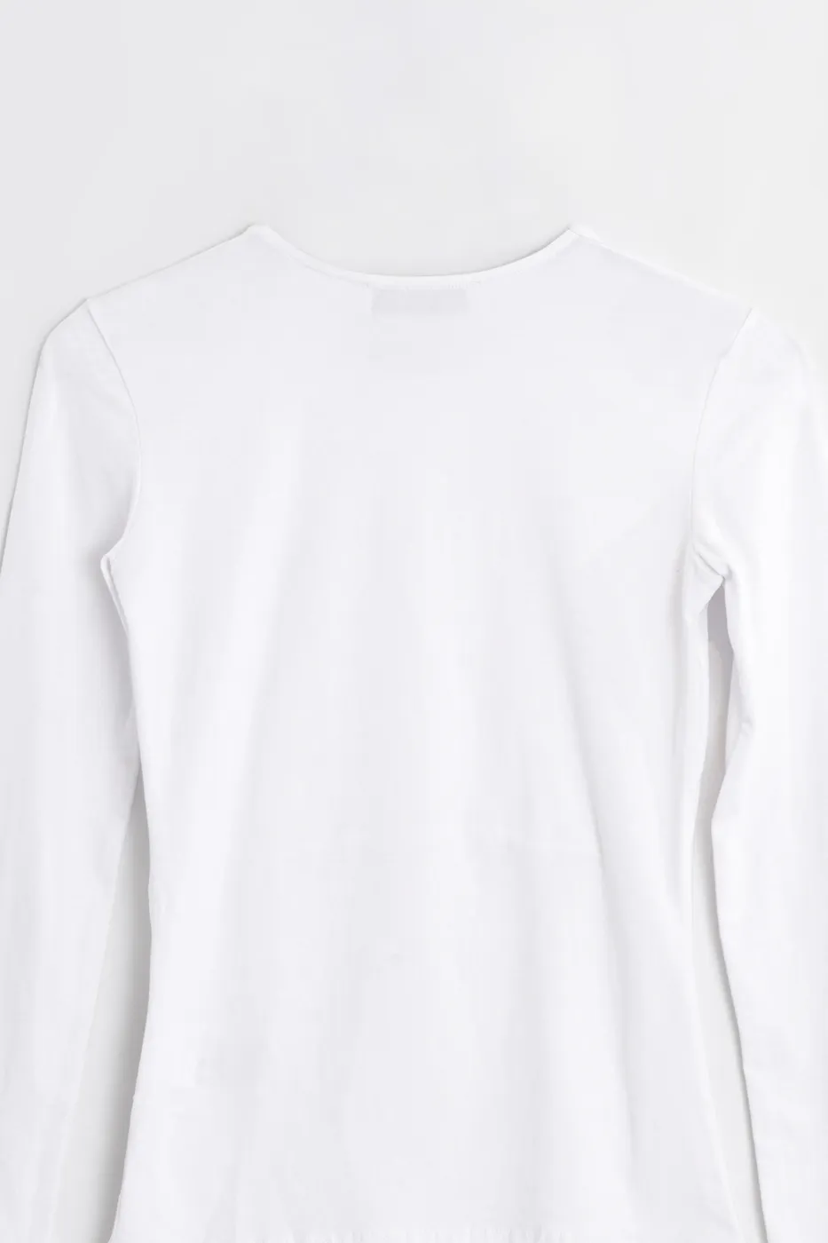 Bayan Beyaz Uzun Kollu Basic Top