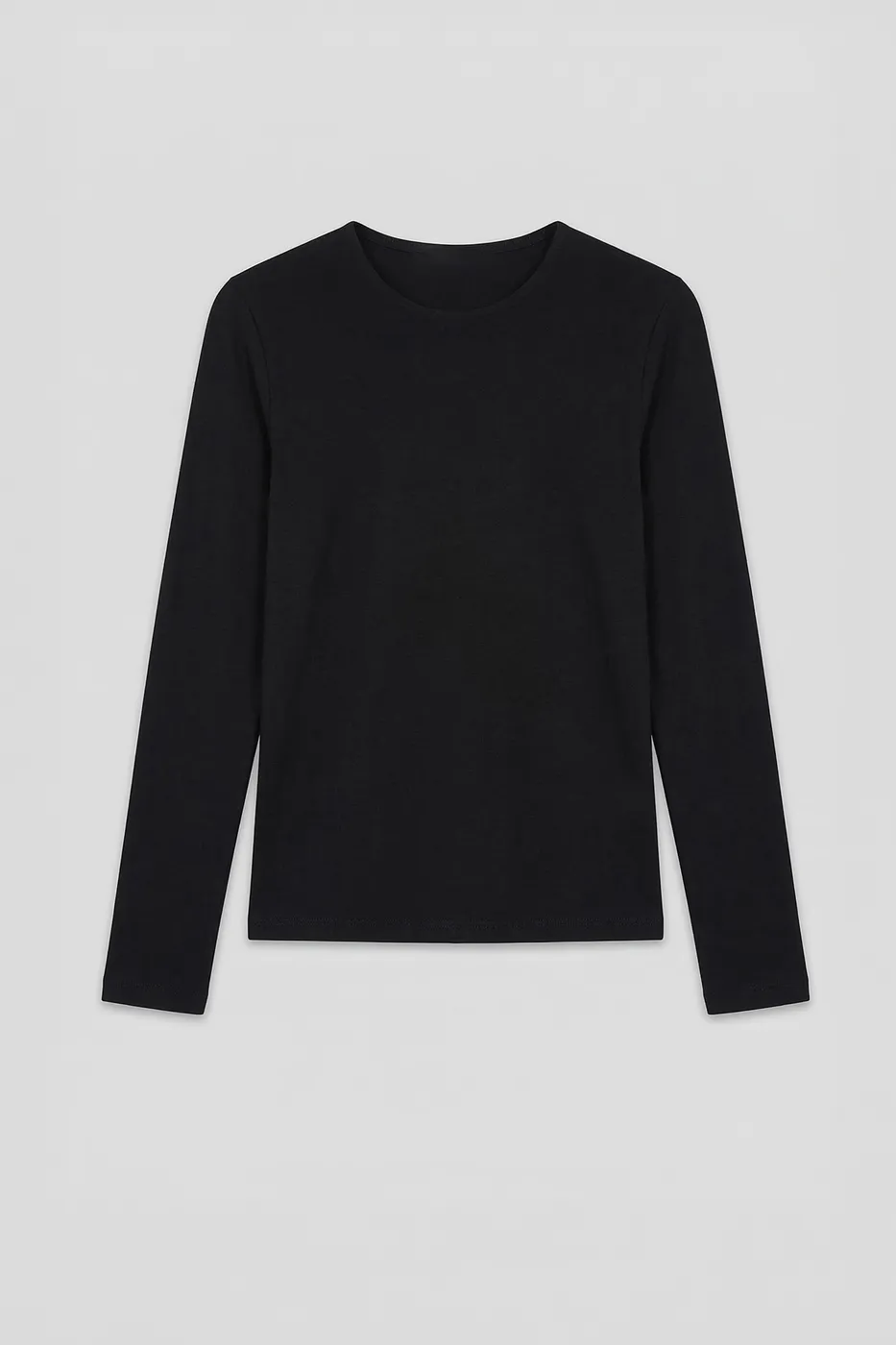 Bayan Siyah Uzun Kollu Basic Top