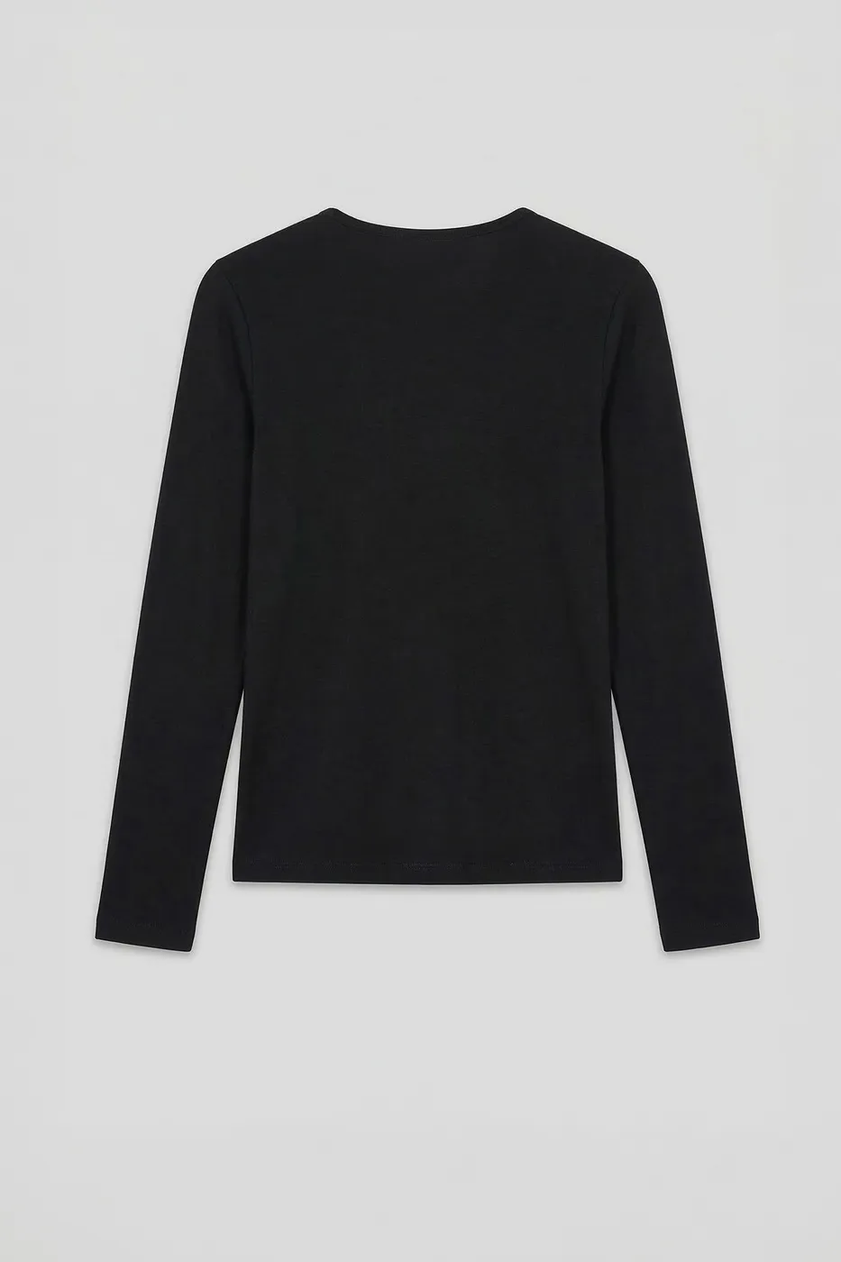 Bayan Siyah Uzun Kollu Basic Top