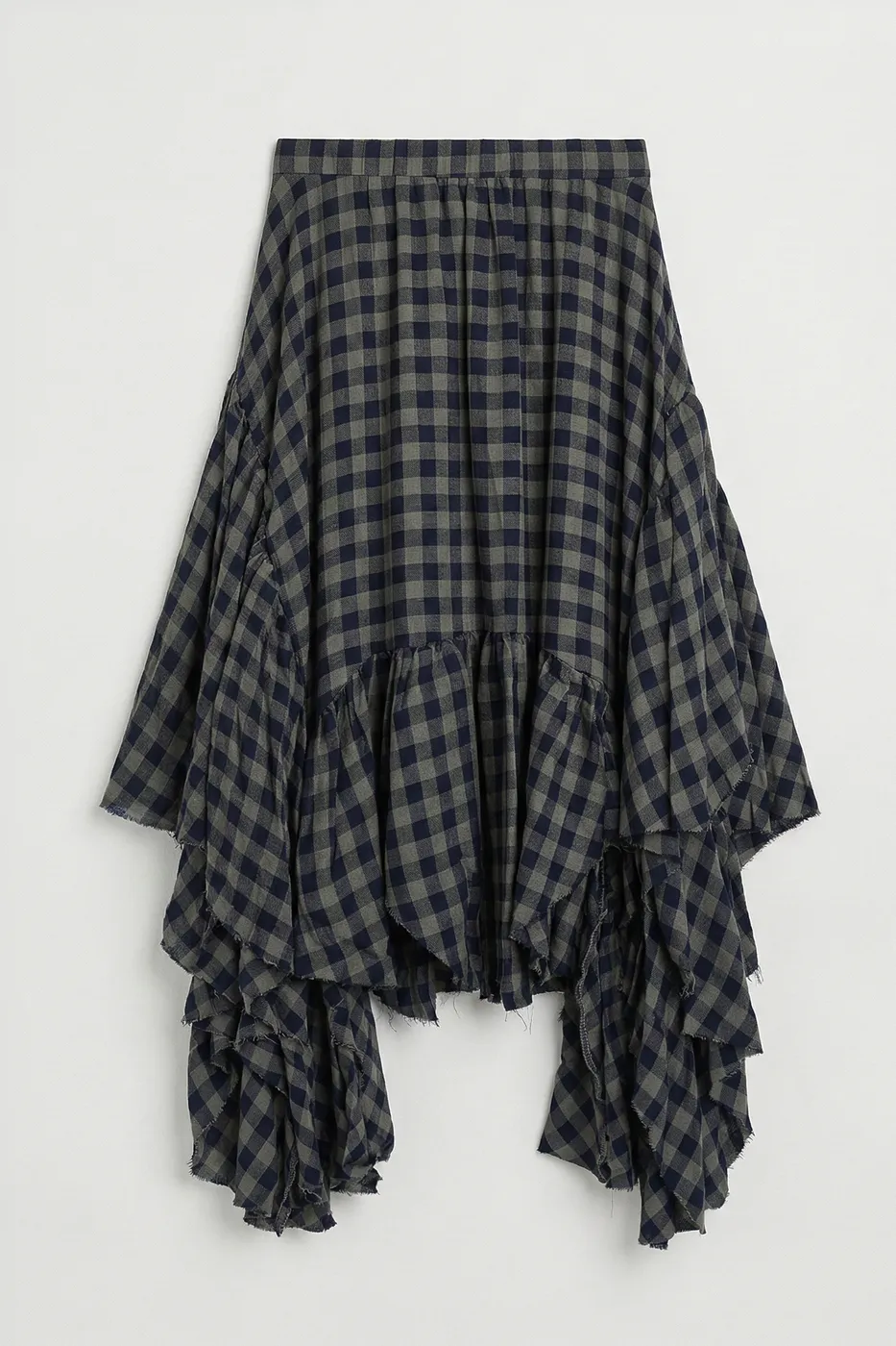 Bayan Yeşil Mendil Etek Detaylı Midi Etek