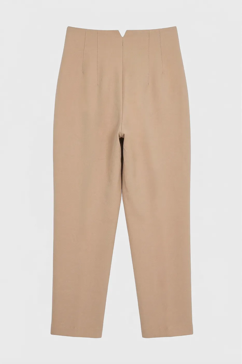 Bayan Bej Yüksek Bel Pensli Cigaretti Pantolon