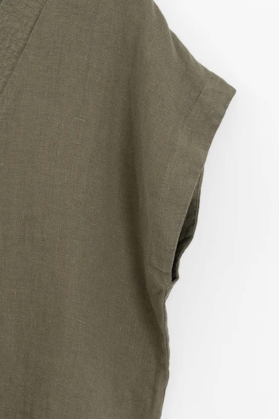 Bayan Haki %100 Keten V Yakalı Bluz