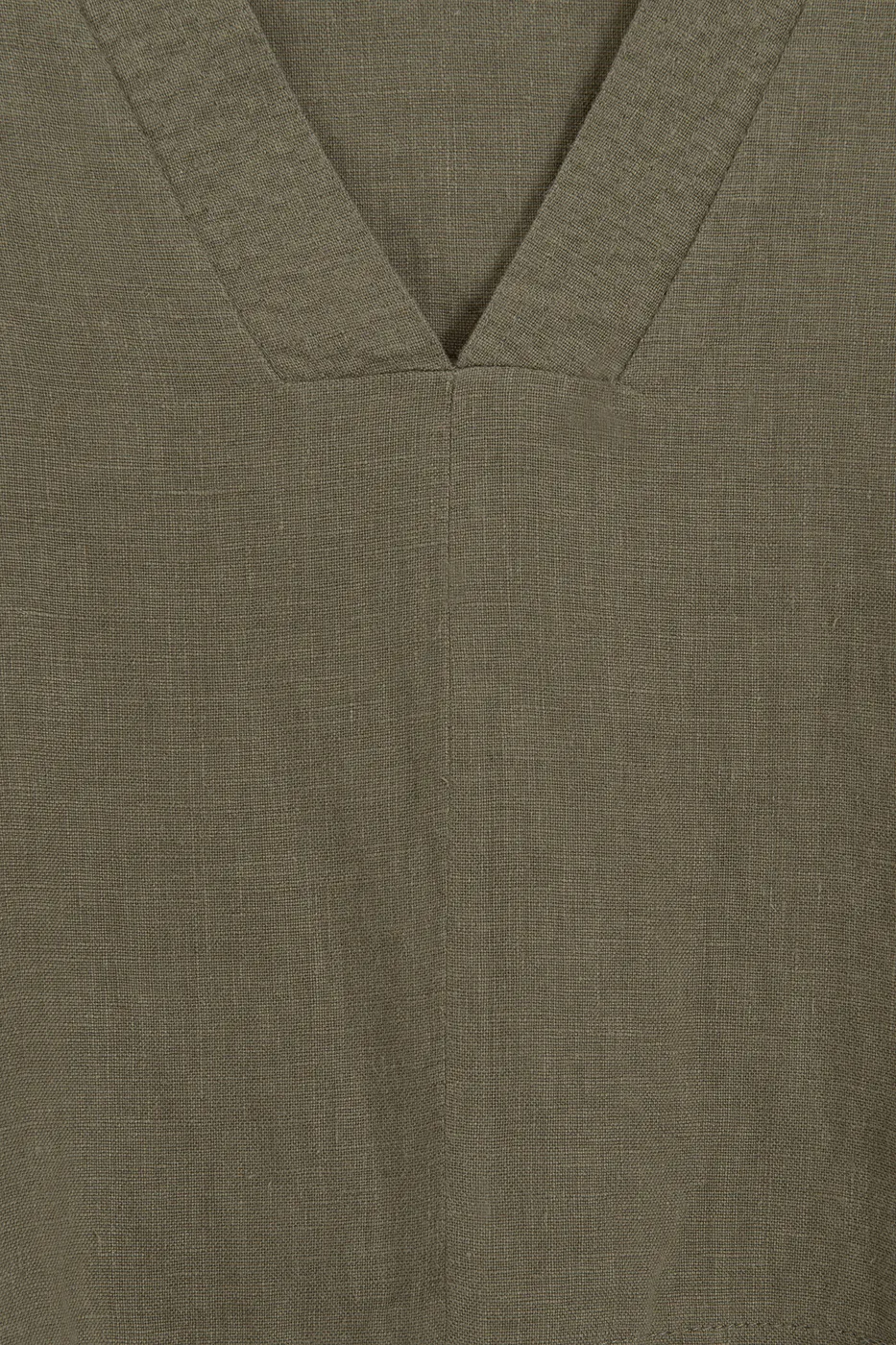 Bayan Haki %100 Keten V Yakalı Bluz