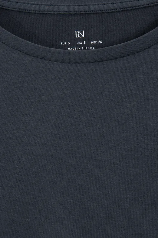 Bayan Antrasit Cupra Oversize Basic Tshirt - BSL