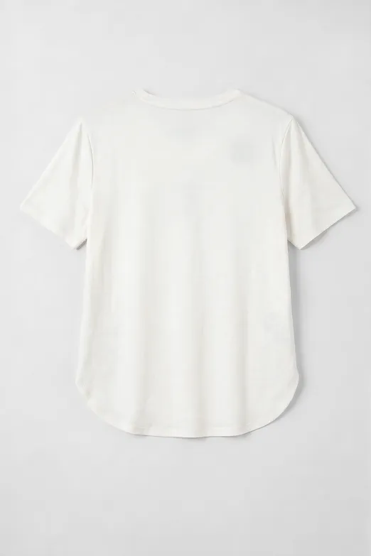 Bayan Ekru Cupra Oversize Basic Tshirt - BSL