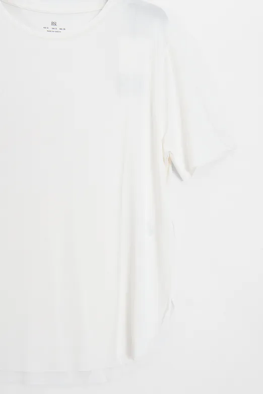 Bayan Ekru Cupra Oversize Basic Tshirt - BSL