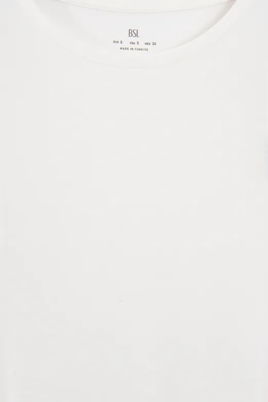 Bayan Ekru Cupra Oversize Basic Tshirt - BSL