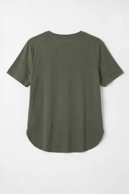 Bayan Haki Cupra Oversize Basic Tshirt - BSL