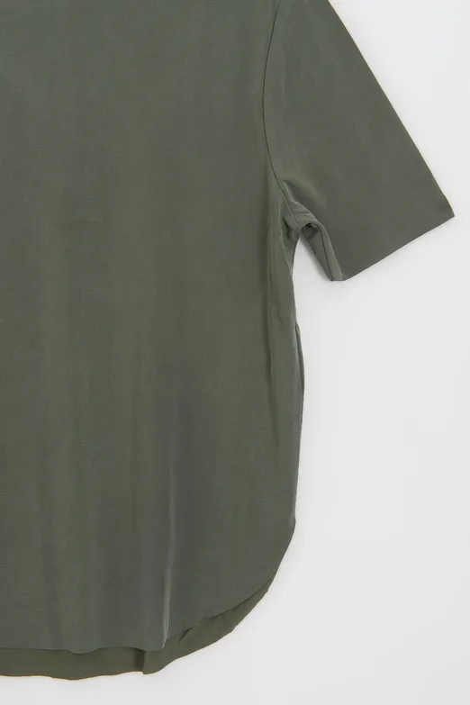 Bayan Haki Cupra Oversize Basic Tshirt - BSL