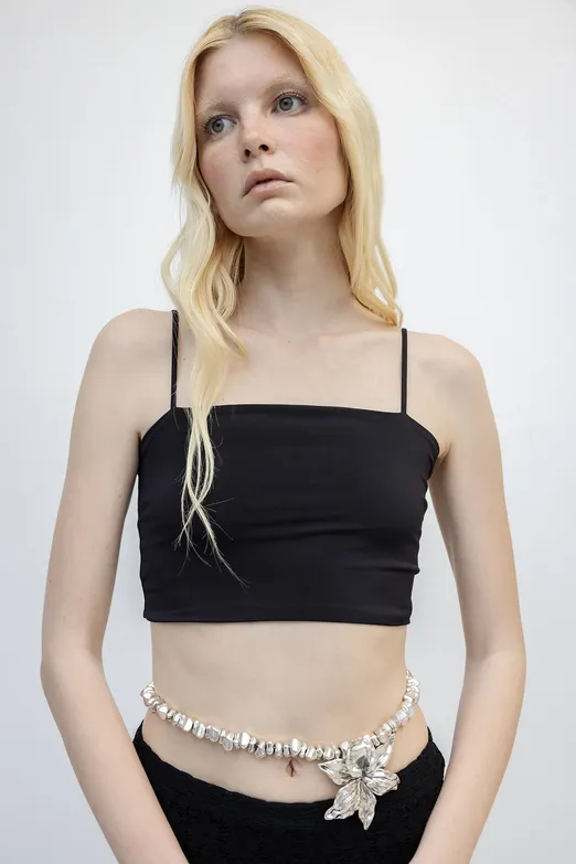 Bayan Siyah Straplez Askılı Body - BSL