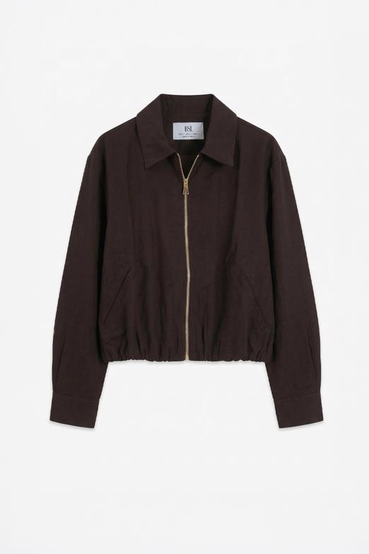 Bayan  Tencel Metal Fermuarlı Astarlı Mont Ceket