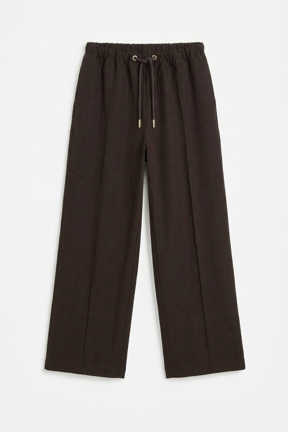 Bayan Kahverengi Tencel Bol Pantolon