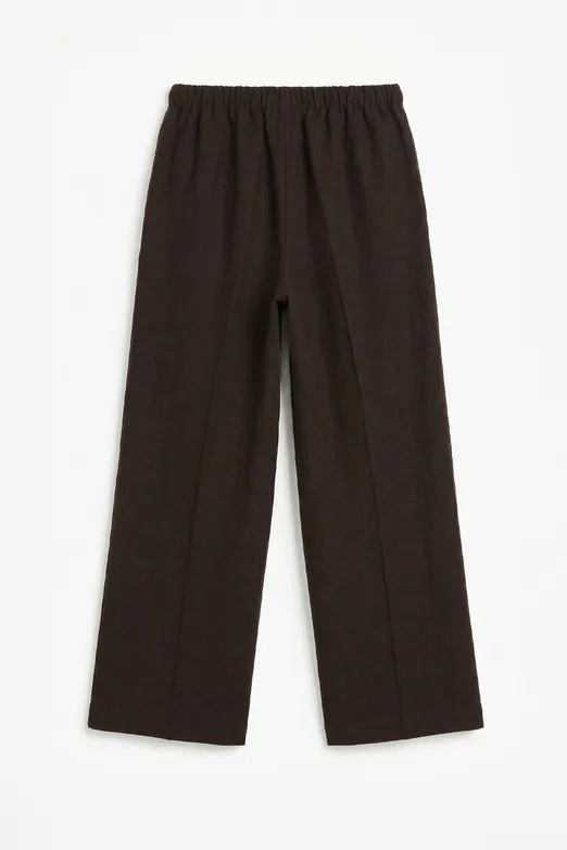 Bayan Kahverengi Tencel Bol Pantolon - BSL