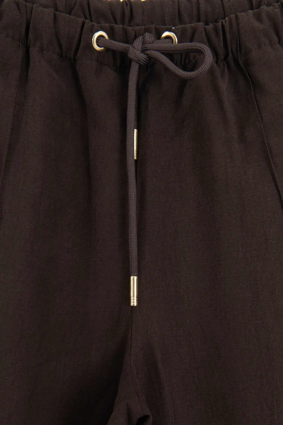 Bayan Kahverengi Tencel Bol Pantolon