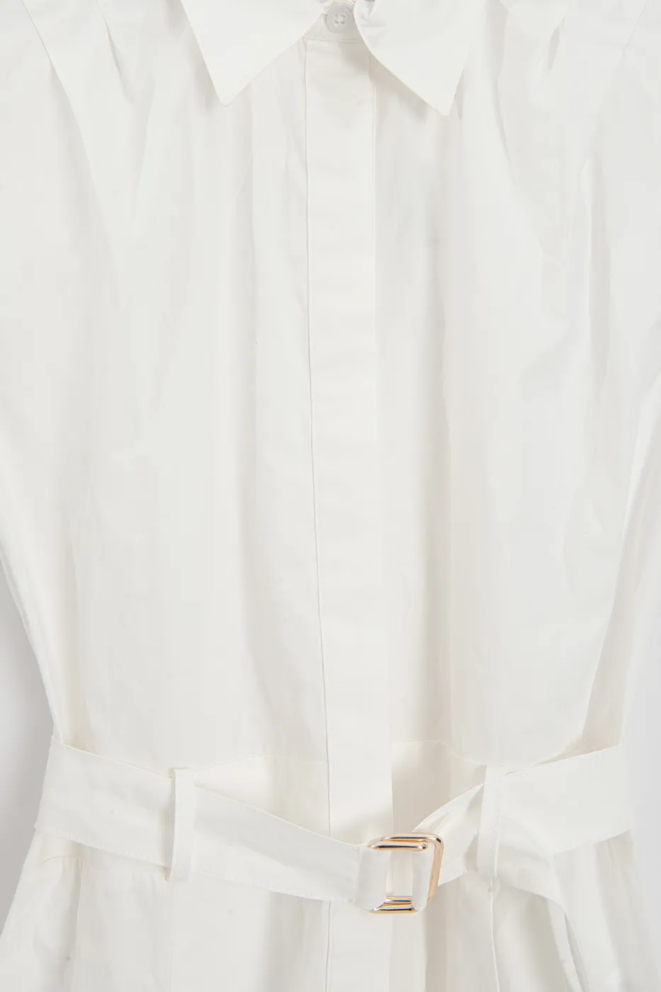 Bayan Ekru %100 Cotton Pileli Mini Gömlek Elbise