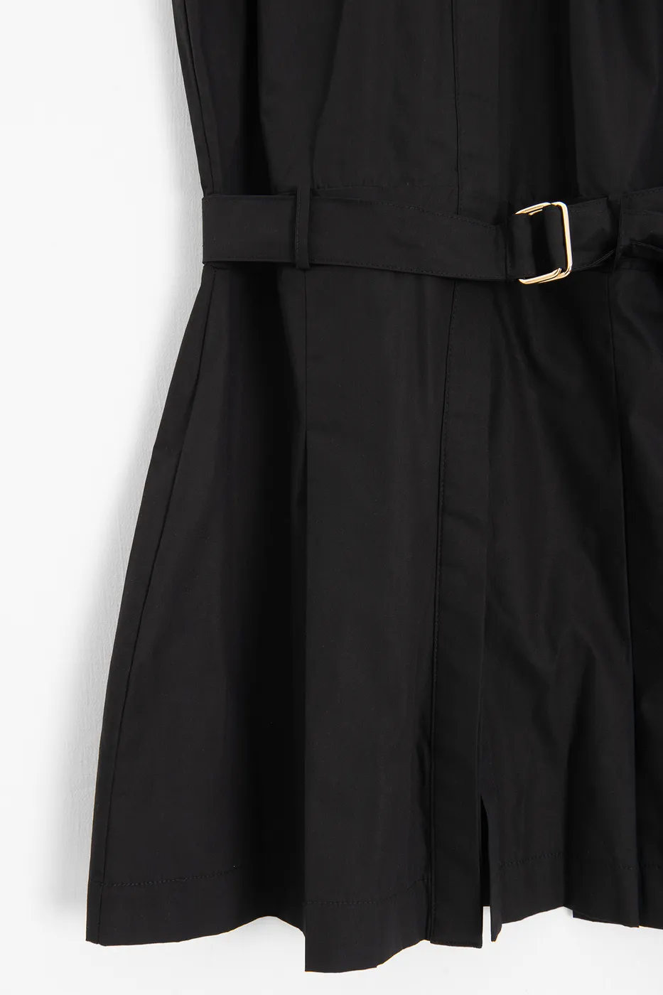 Bayan Siyah %100 Cotton Pileli Mini Gömlek Elbise