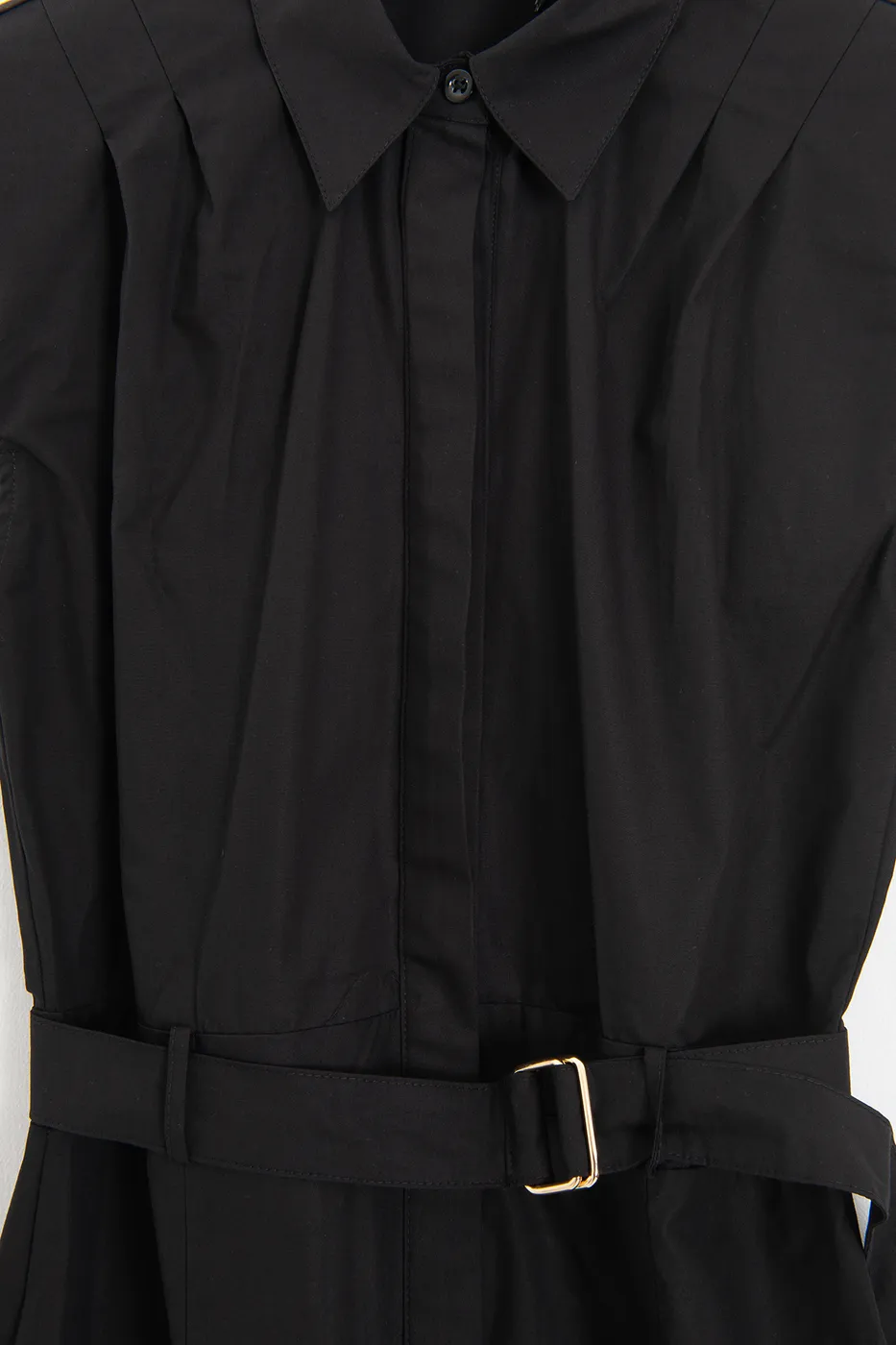 Bayan Siyah %100 Cotton Pileli Mini Gömlek Elbise