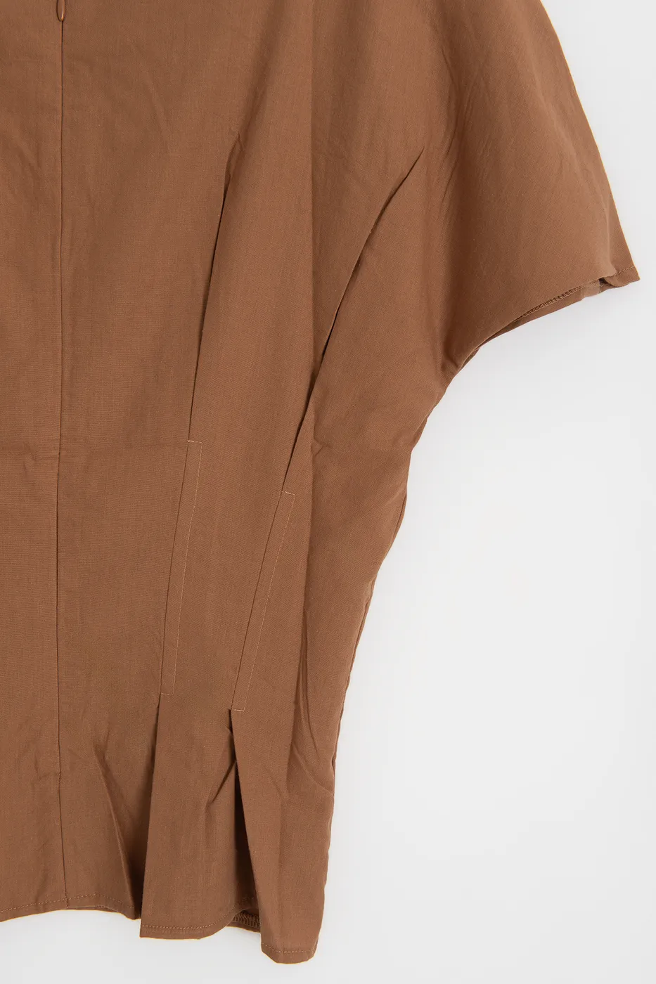 Bayan Tarçın V Yakalı Pileli Poplin Bluz