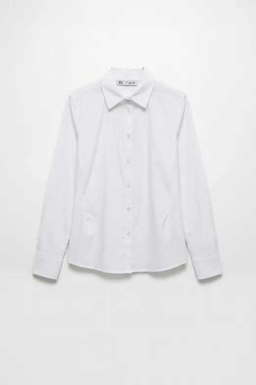 Bayan Beyaz Klasik Poplin Gömlek - BSL