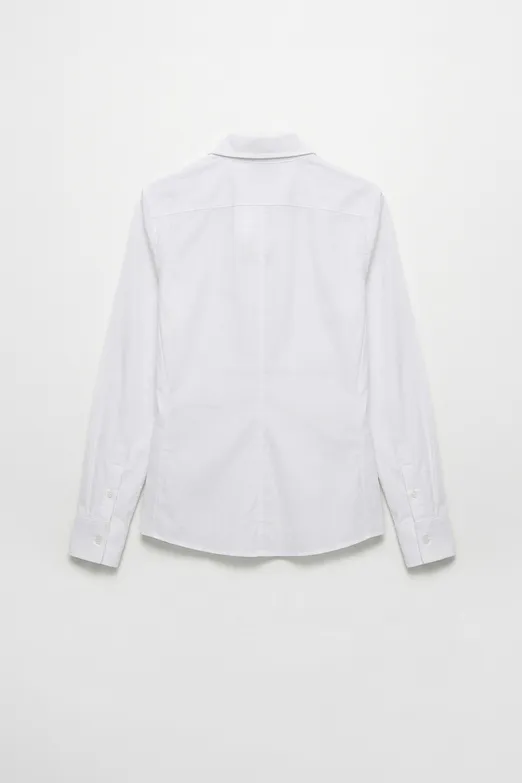 Bayan Beyaz Klasik Poplin Gömlek - BSL