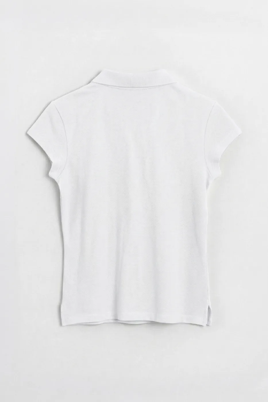 Bayan Beyaz Polo Yakalı Pike Tshirt