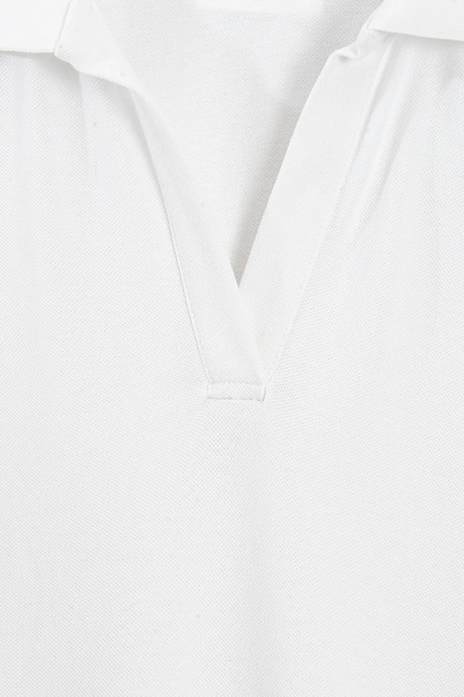 Bayan Beyaz Polo Yakalı Pike Tshirt