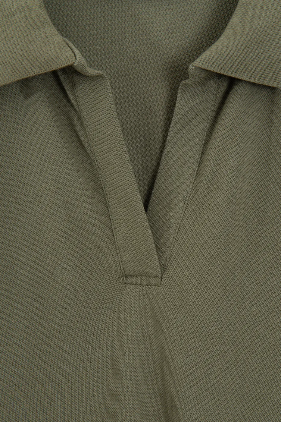 Bayan Haki Polo Yakalı Pike Tshirt