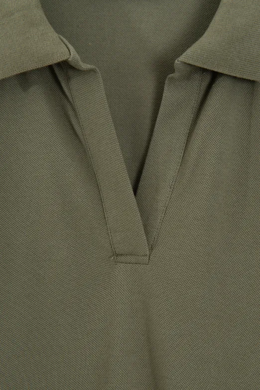 Bayan Haki Polo Yakalı Pike Tshirt - BSL