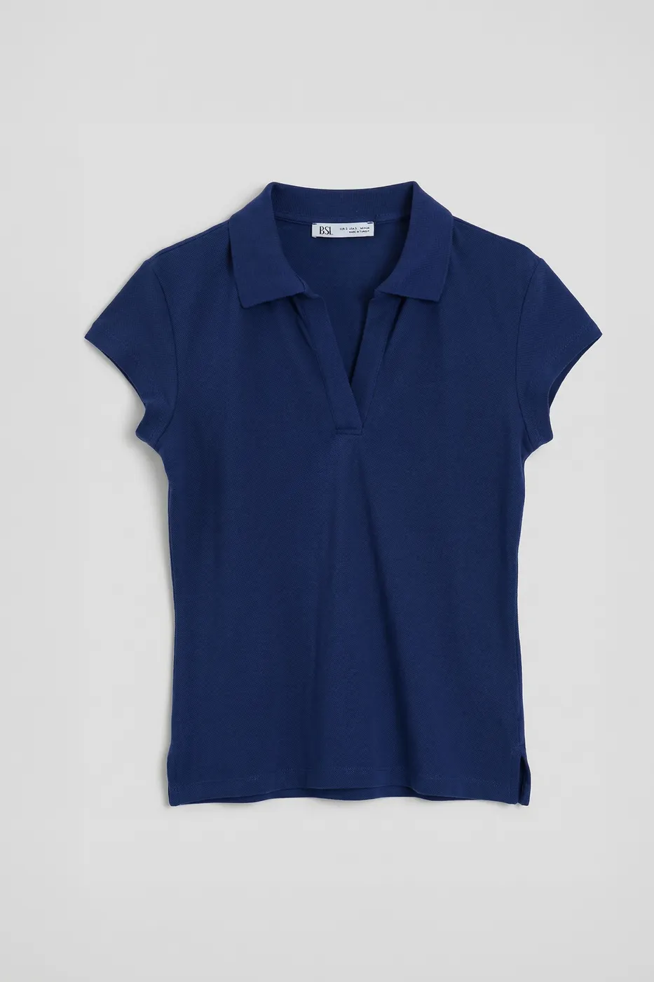 Bayan Lacivert Polo Yakalı Pike Tshirt