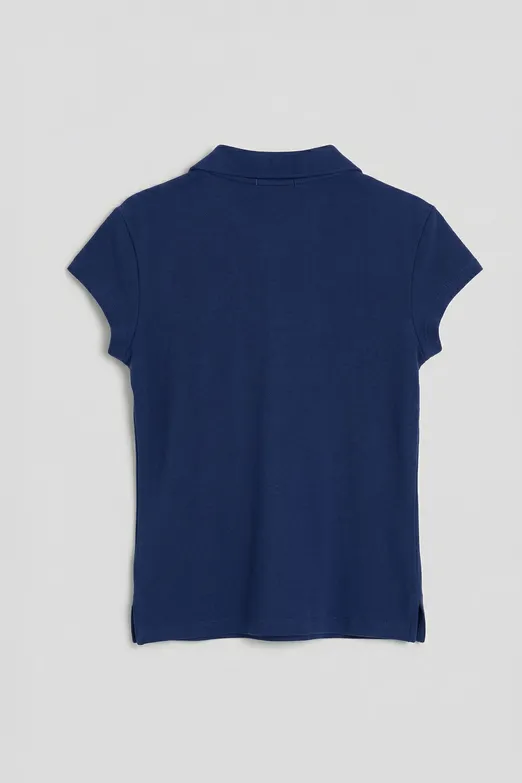 Bayan Lacivert Polo Yakalı Pike Tshirt - BSL